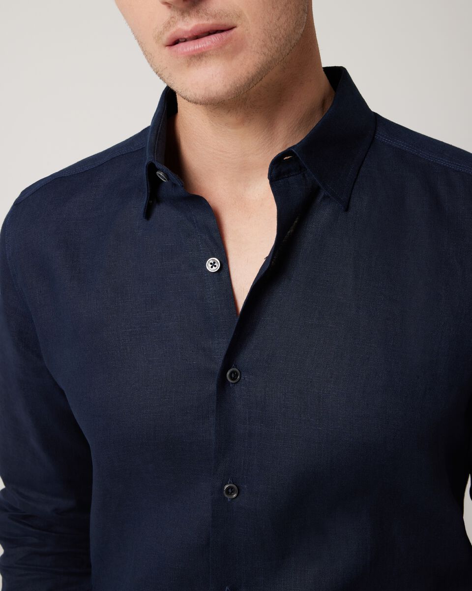 Regular Long Sleeve French Linen Shirt